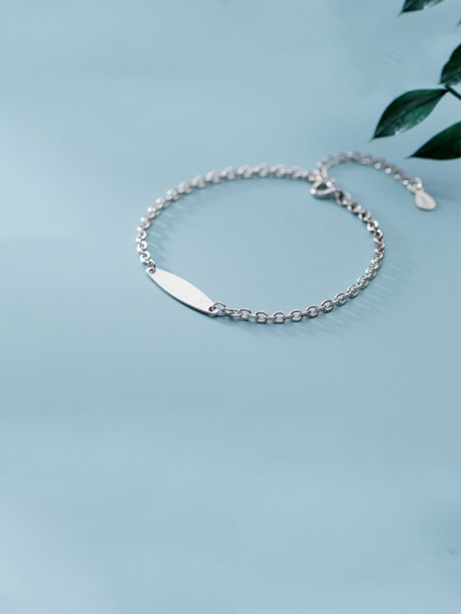 Rosh 925 Sterling Silver With Platinum Plated Simplistic Oval Bracelets 0