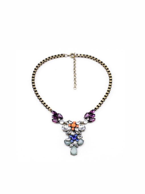 KM Colorful Flower Sweater Necklace