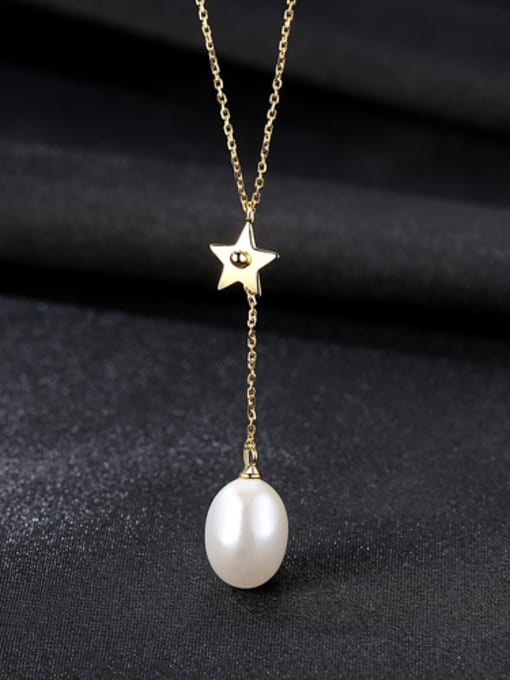 CCUI Sterling silver freshwater pearl  star necklace