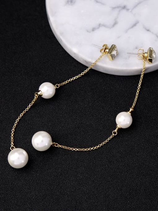 KM Simple Style Artificial Pearls Elegant Drop Earrings 2