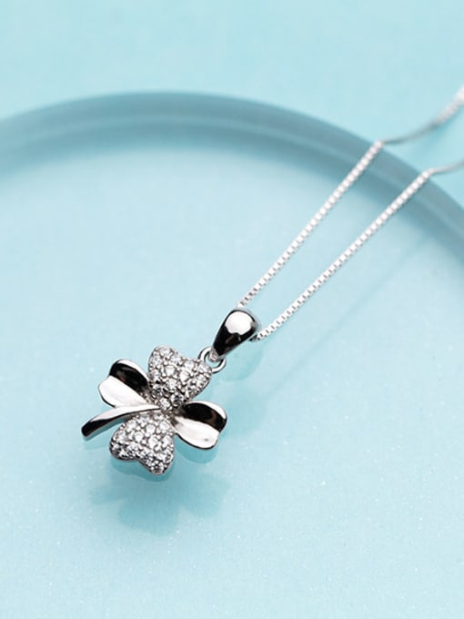 Rosh All-match Flower Shaped Rhinestones S925 Silver Pendant 0