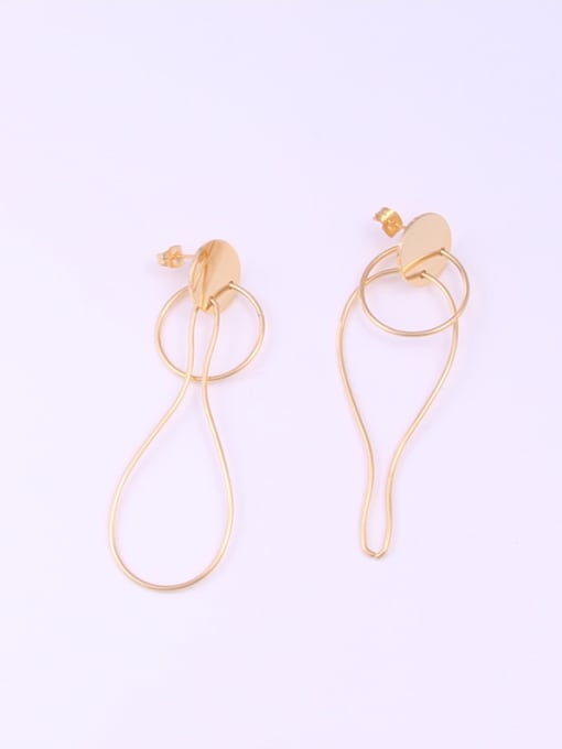 GROSE Titanium With Gold Plated Simplistic Irregular Drop Earrings 1