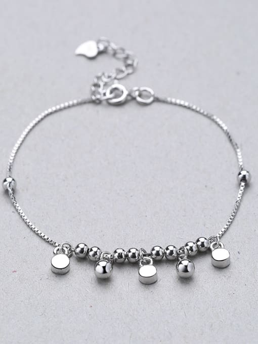One Silver Adjustable Length Geometric Silver Bracelet 2