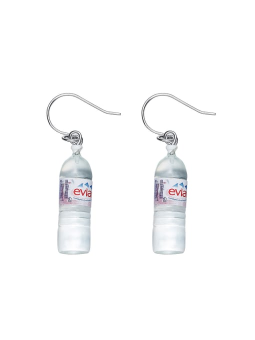 Pink Creative Mineral Water Bottle PVC Earrings