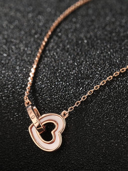 UNIENO 925 Sterling Silver With Rose Gold Plated Simplistic Heart Locket Necklace 1