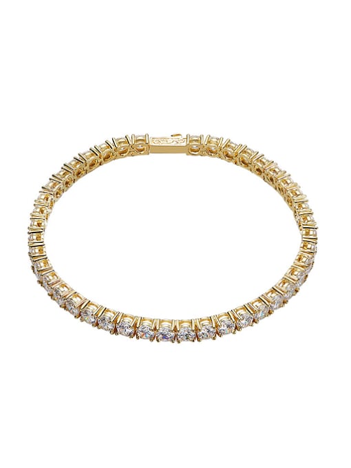 CEIDAI Hip-hop Style Cubic Zirconias Gold Plated Men Bracelet 0