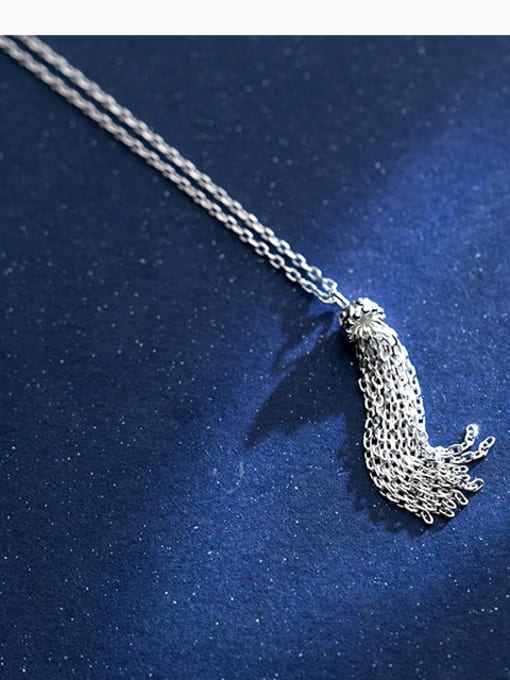 Rosh Sterling silver simple tassel necklace 1