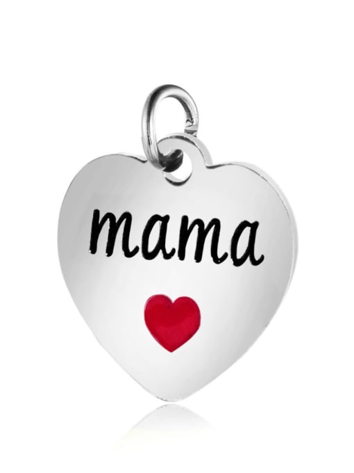 XT509S Stainless Steel With Gold Plated Classic Heart with love mom Charms