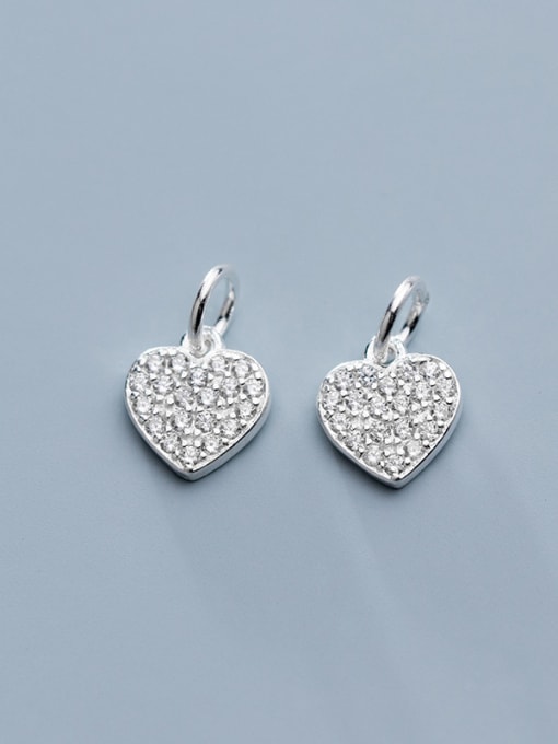 FAN 925 Sterling Silver With Cubic Zirconia  Simplistic Heart Pendants 1