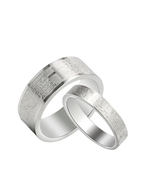 Open Sky Simple Scriptures Titanium Lovers Ring 0