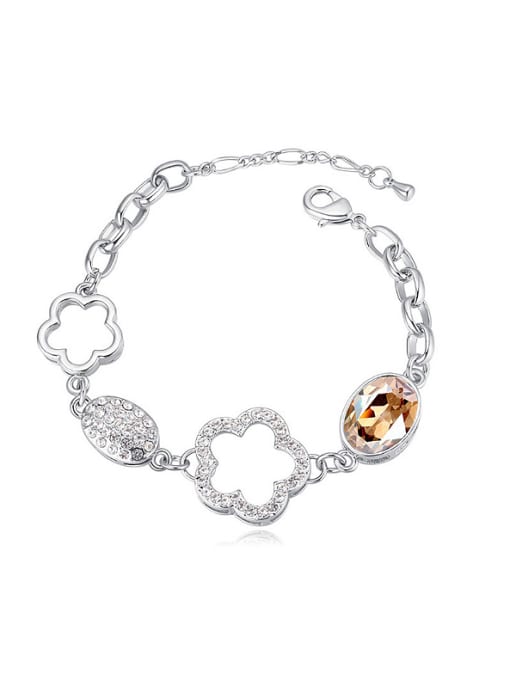 QIANZI Fashion austrian Crystals Flowery Alloy Bracelet 3