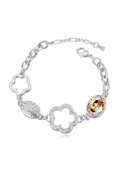 yellow Fashion austrian Crystals Flowery Alloy Bracelet