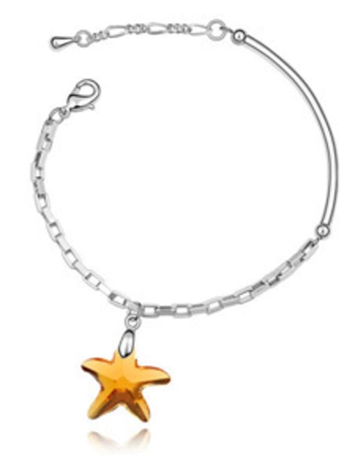 yellow Simple Star austrian Crystal Alloy Bracelet