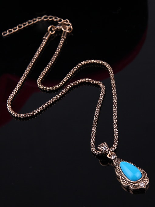 BESTIE Alloy Antique Gold Plated Fashion Water Drop shaped Artificial Stones Three Pieces Jewelry Set 1
