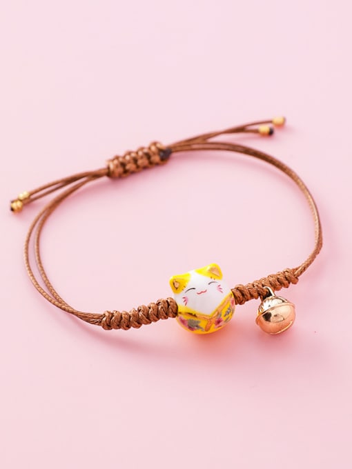 10626G Knitted Cat (Dark Brown) Alloy With 18k Gold Plated Bohemia Charm Bracelets
