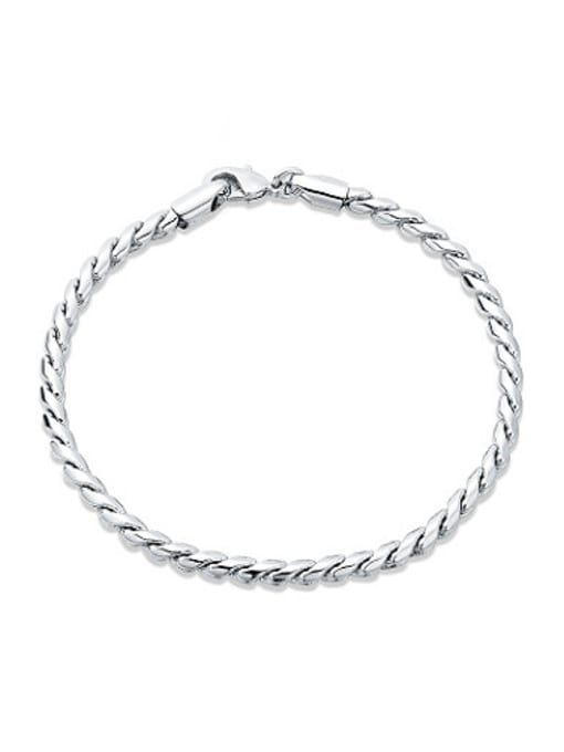 Ronaldo Women Elegant Platinum Plated Twisted-rope Bracelet 0