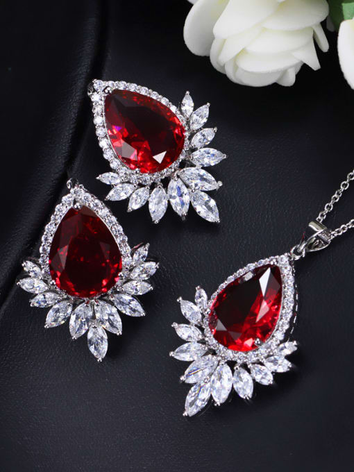 L.WIN AAA Zircons Fashion Two Pieces Jewelry Set 3
