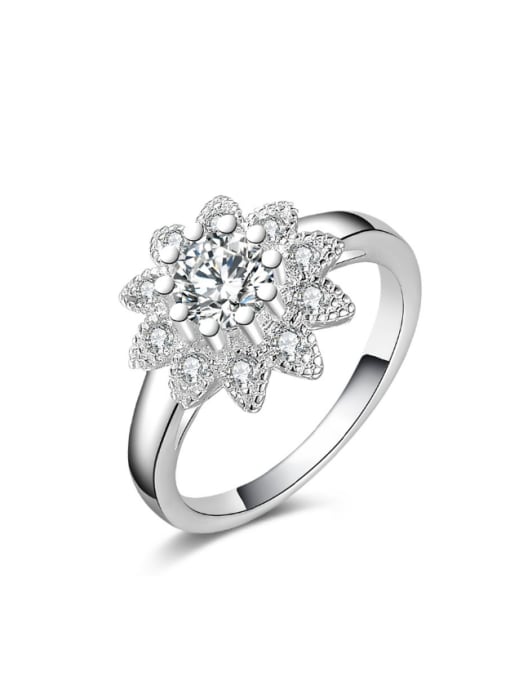 Ya Heng Zircons Fashion Flower-shape Women Ring 0