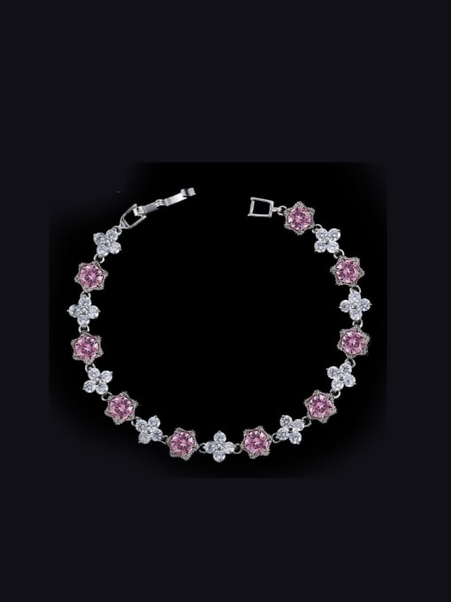 Pink 17.5 AAA Color Zircons Fashion Bracelet