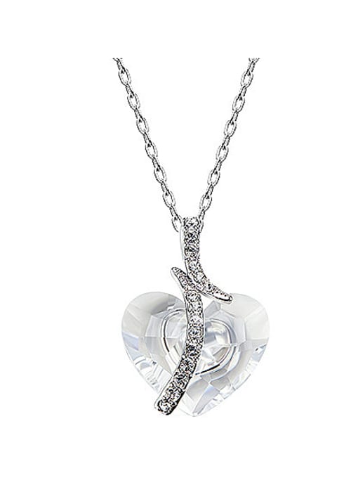 White 2018 2018 2018 2018 2018 2018 2018 Heart-shaped Crystal Necklace