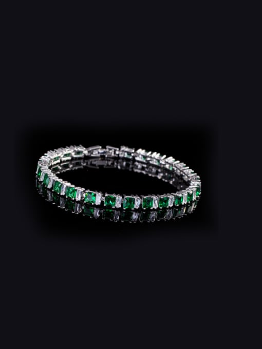 Green 18.3Cm Luxury Fashion AAA Zircon Bracelet