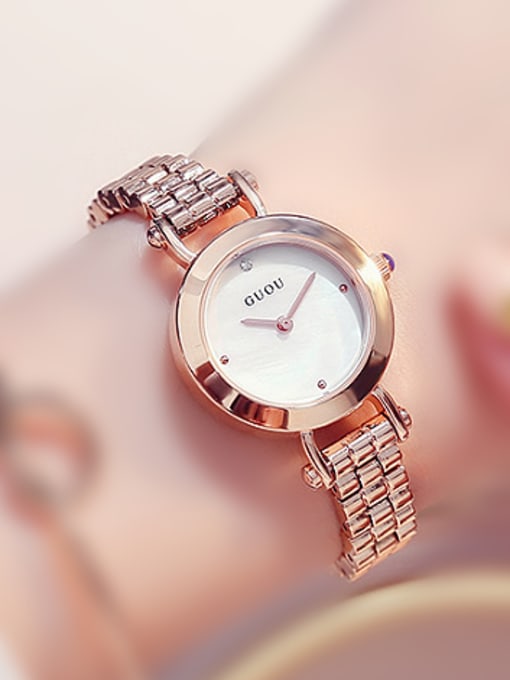 White GUOU Brand Simple Women Wristwatch