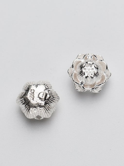 FAN 925 Sterling Silver With Silver Plated Fashion Flower Charms 2