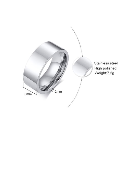 CONG Stainless Steel With Platinum Plated Simplistic Round Men Rings 4