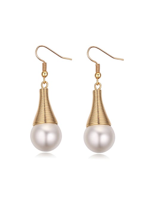 QIANZI Fashion Imitation Pearls Alloy Earrings 0