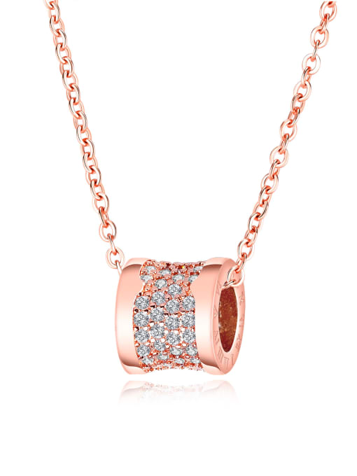 Open Sky Stainless Steel With Rose Gold Plated Personality Round Necklaces