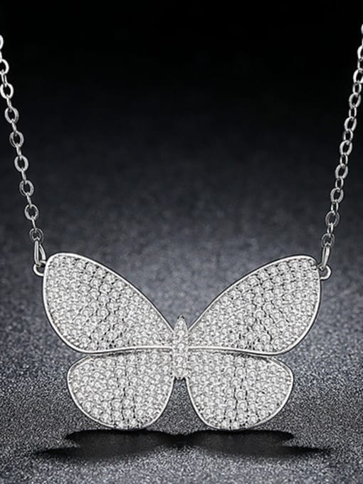 Platinum Copper With White Gold Plated Fashion Butterfly Necklaces