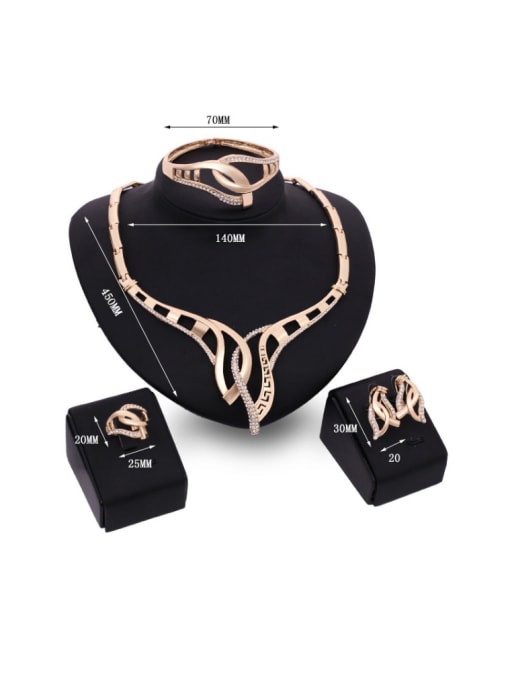 BESTIE 2018 2018 2018 2018 2018 2018 2018 Alloy Imitation-gold Plated Fashion Rhinestones Four Pieces Jewelry Set 2