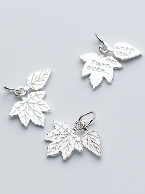 FAN 925 Sterling Silver With Silver Plated Trendy Leaf Charms 0