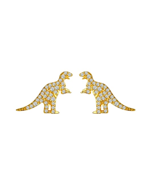 ALI Micro-inlaid zircon dinosaur earrings 1