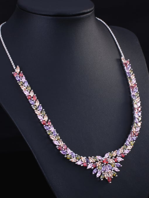 L.WIN colorful Zircon Two Pieces Jewelry Set 4