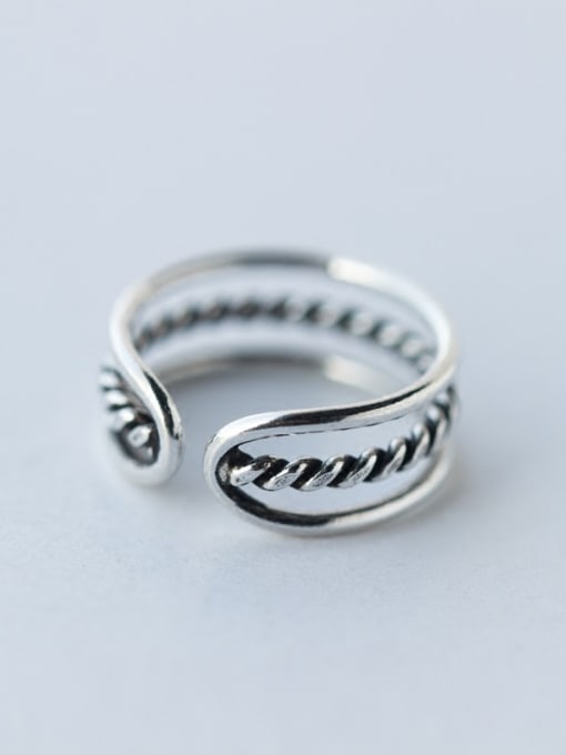 Rosh S925 silver multi twist opening Stacking Ring 2