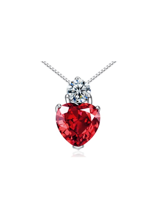 kwan Red Crystal Valentine's Day Gift Pendant 0