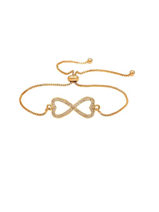 rose gold Copper With Gold Plated Simplistic Number 8 Adjustable Bracelets