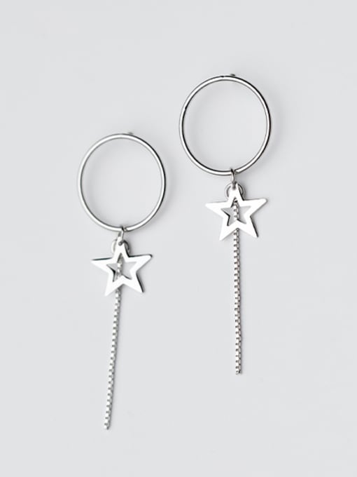 Rosh Women Temperament S925 Silver Star Shaped Drop Earrings 0