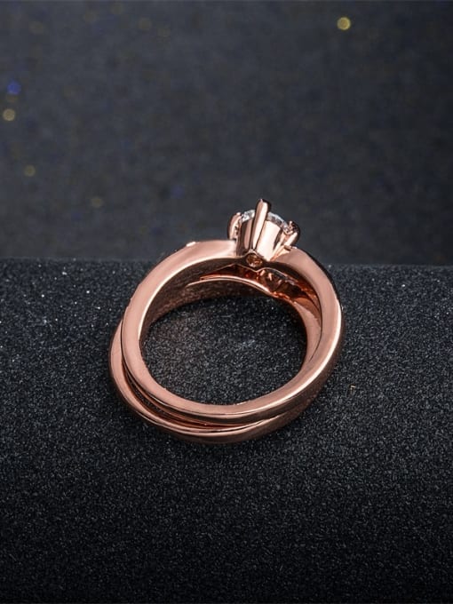 Ronaldo Elegant Rose Gold Plated Zircon Alloy Ring Set 1