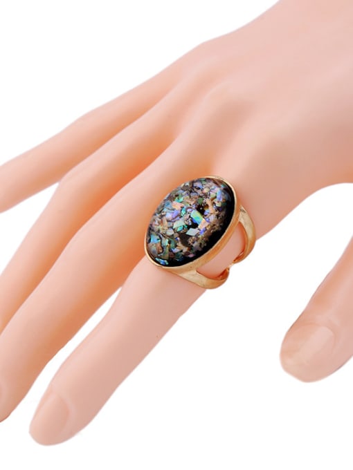 KM Retro Artifcial Stone Alloy Statement Ring 1