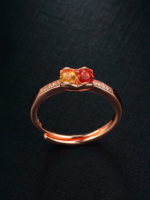 Deli Rose Gold Plated Gemstones Zircon Multistone ring 2
