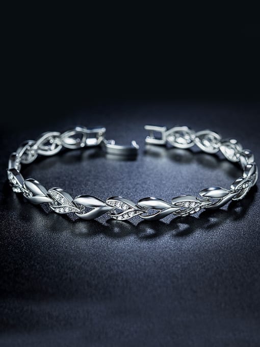 UNIENO Heart-shaped Zircon Bracelet 0