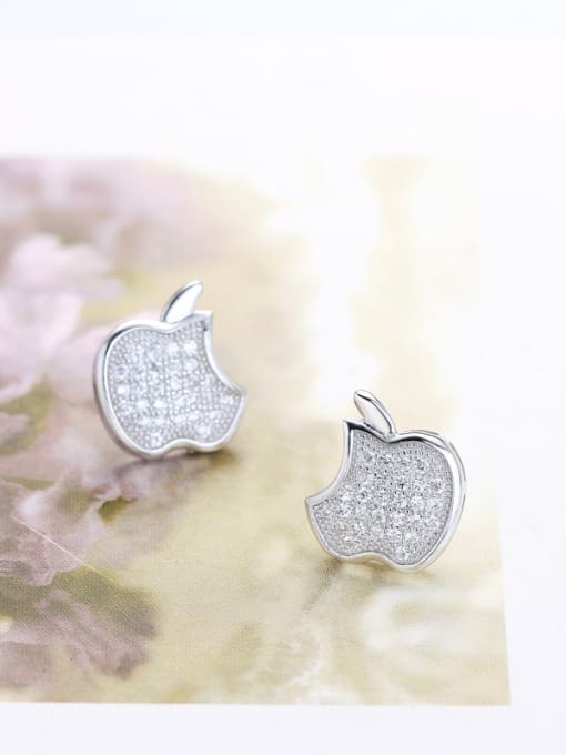 kwan Creative Apple Shaped Fashion Stud Earrings 2
