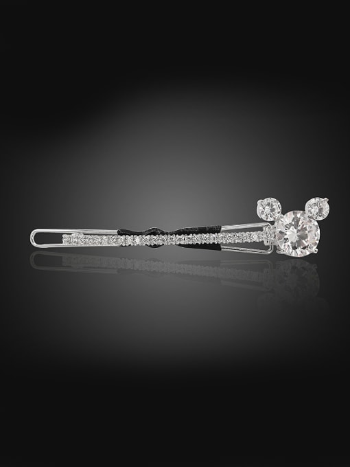 Wei Jia Simple Mickey Shiny Cubic Zirconias Copper Hairpin 0