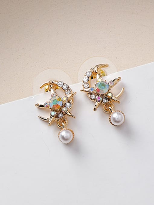 gold Alloy With Imitation Gold Plated Cute Star Stud Earrings