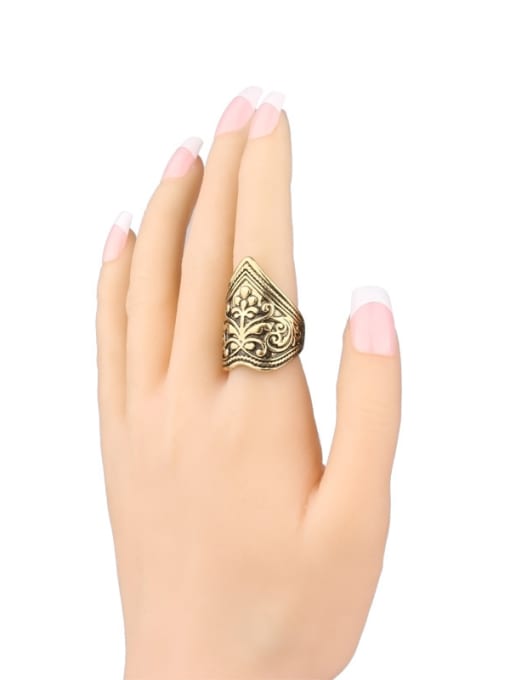 Gujin Retro style Personalized Alloy Carved Ring 1
