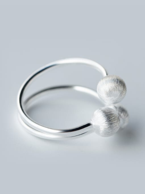 Rosh 925 Sterling Silver With Platinum Plated Trendy Ball Rings