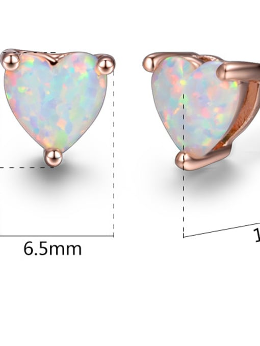 7MM- Rose Gold Small Heart Shaped Gold Plated Women Stud Earrings