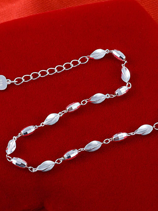 JIUQIAN Fashion 990 Silver Irregular Beads Polishing Bracelet 1